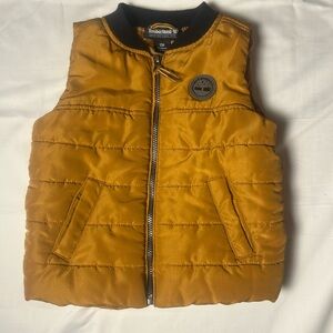 Timberland Baby Puffer Vest 12 Months Brown Quilted Zip Up